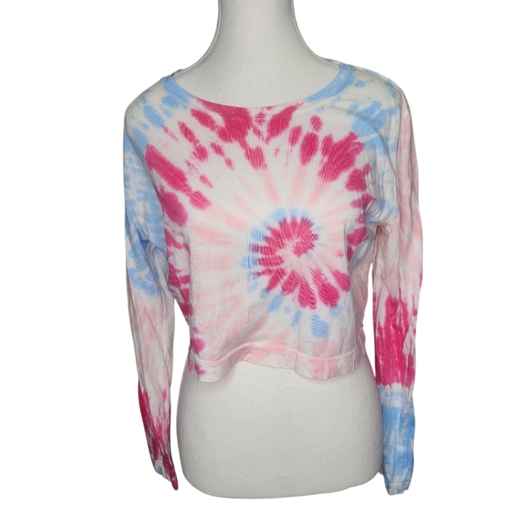 Sundown by Splendid Tie-Dye Long Sleeve Crop Top